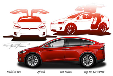 Tesla model X  design drawing 1